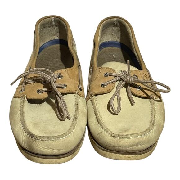 Sperry Top Sider Billfish 3 Eye Boat Shoes Men's Size 13M Tan Leather Slip On - Picture 3 of 8